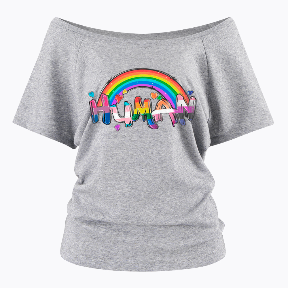 Human Rights LGBTQ Off Shoulder T-Shirt