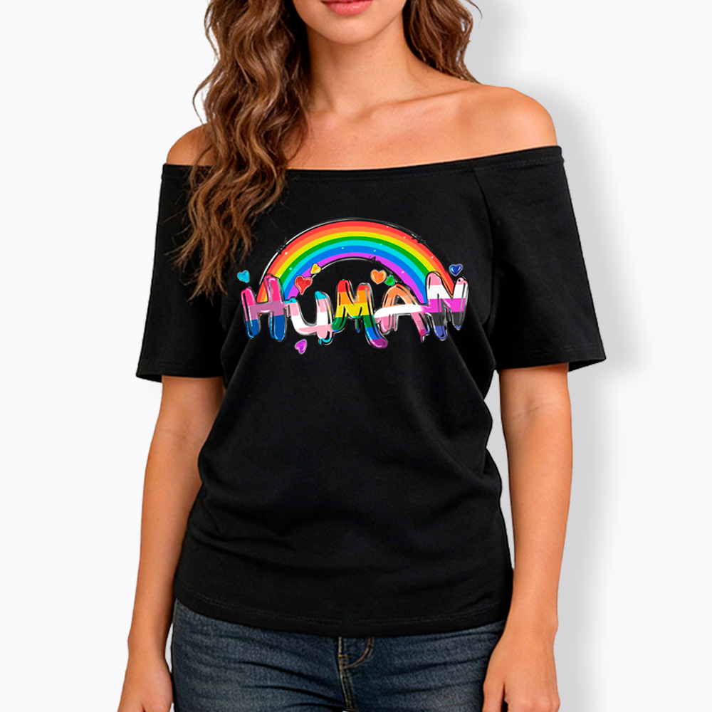 Human Rights LGBTQ Off Shoulder T-Shirt