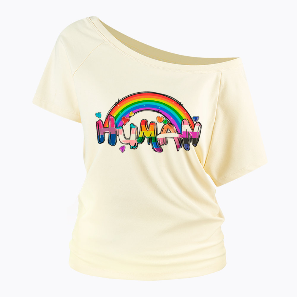 Human Rights LGBTQ Off Shoulder T-Shirt