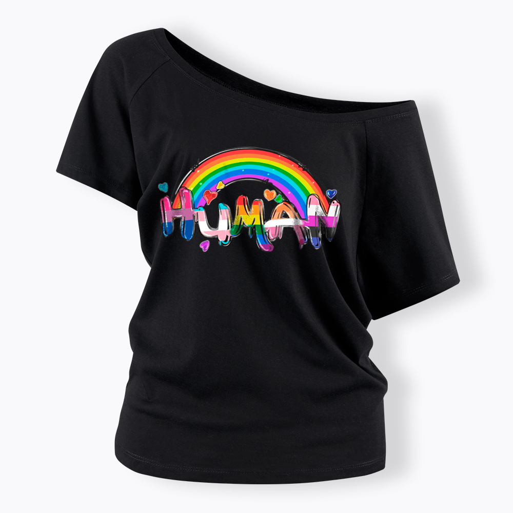 Human Rights LGBTQ Off Shoulder T-Shirt