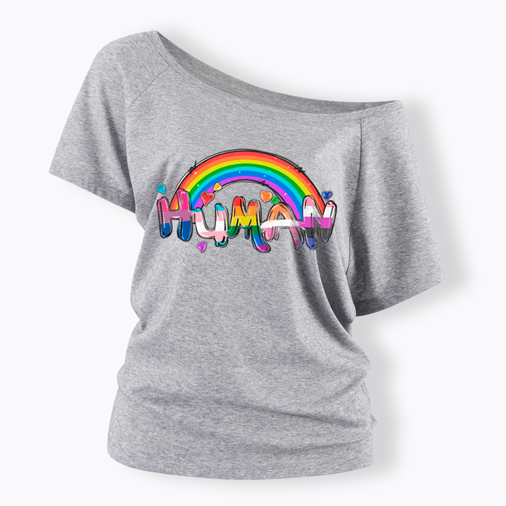 Human Rights LGBTQ Off Shoulder T-Shirt