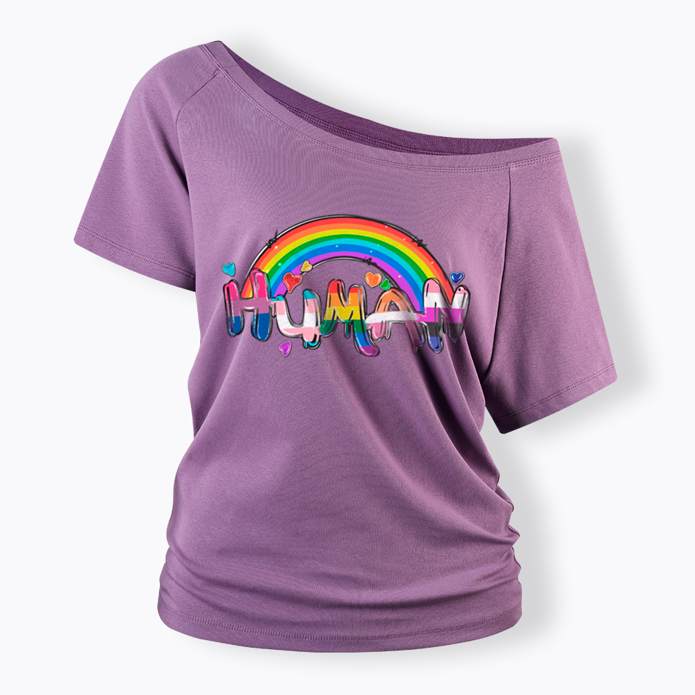 Human Rights LGBTQ Off Shoulder T-Shirt