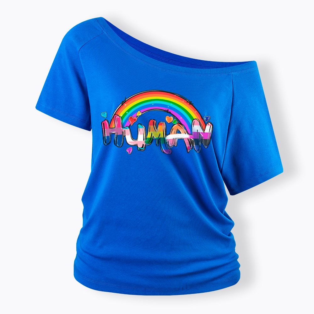 Human Rights LGBTQ Off Shoulder T-Shirt