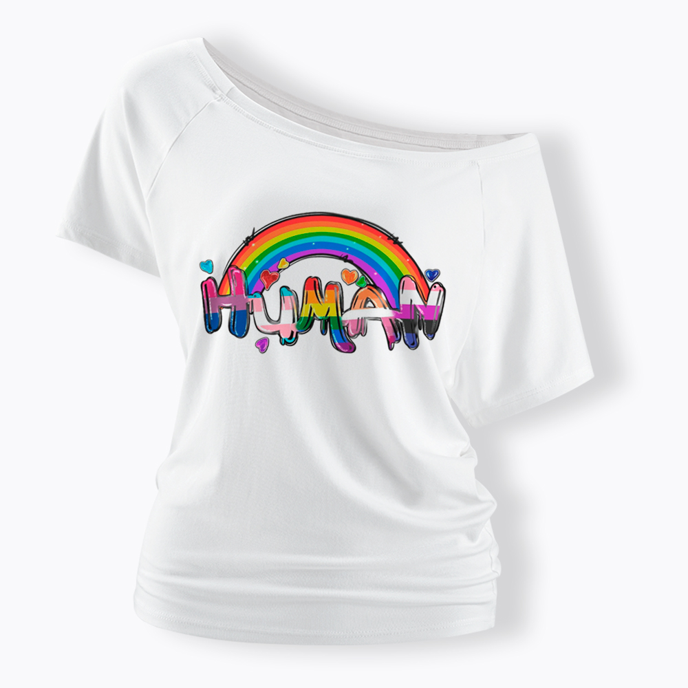 Human Rights LGBTQ Off Shoulder T-Shirt