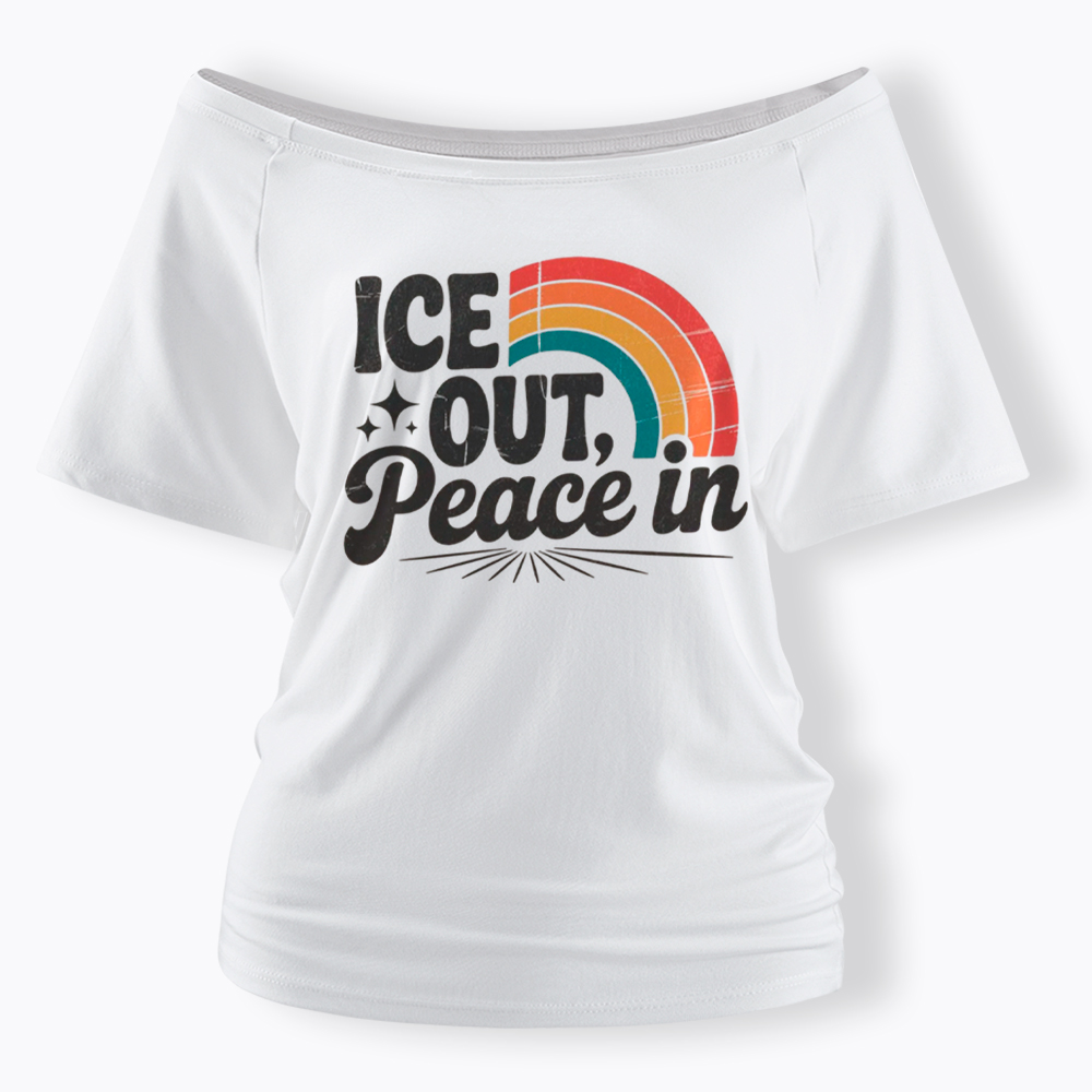 Ice Out Peace In Off Shoulder T-Shirt