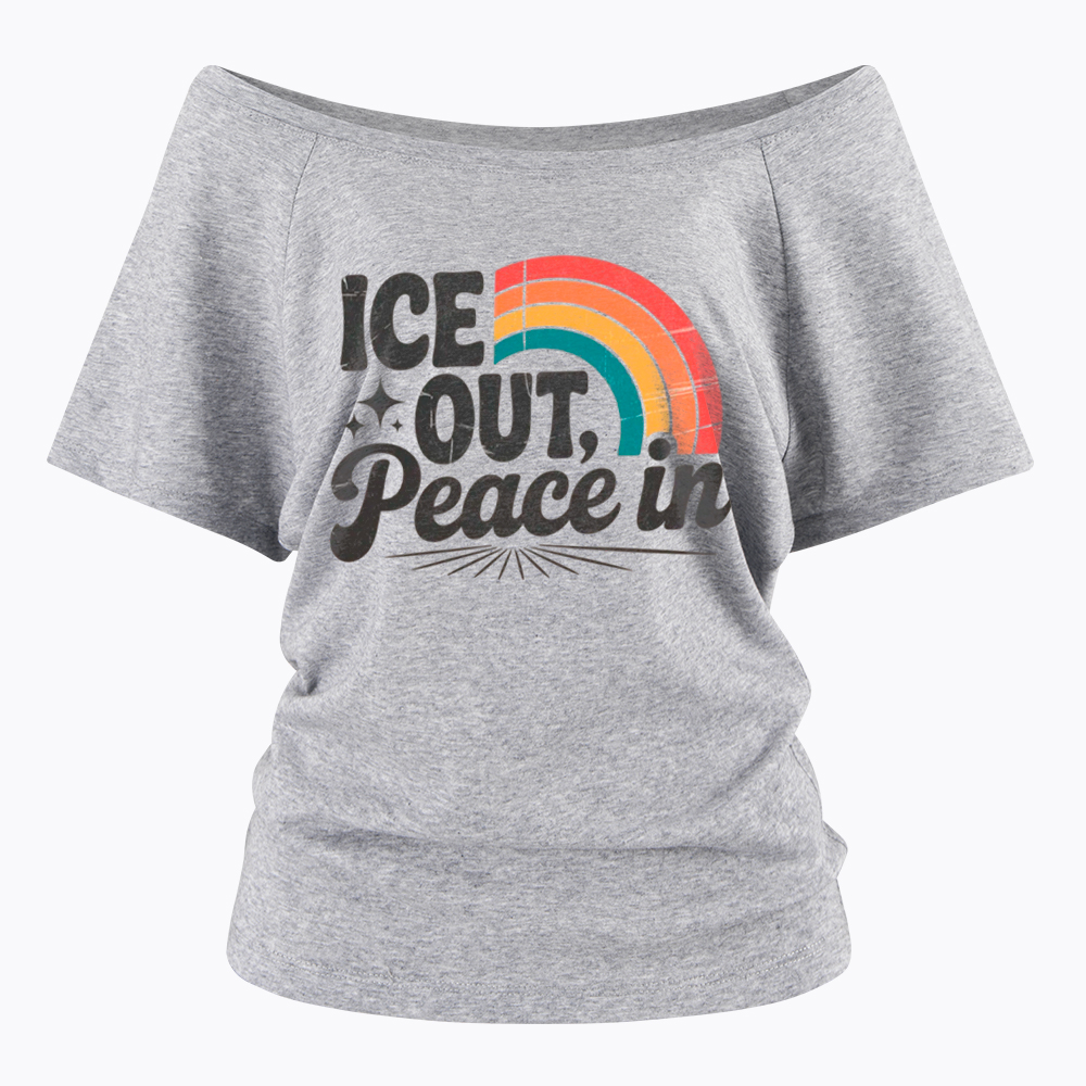 Ice Out Peace In Off Shoulder T-Shirt