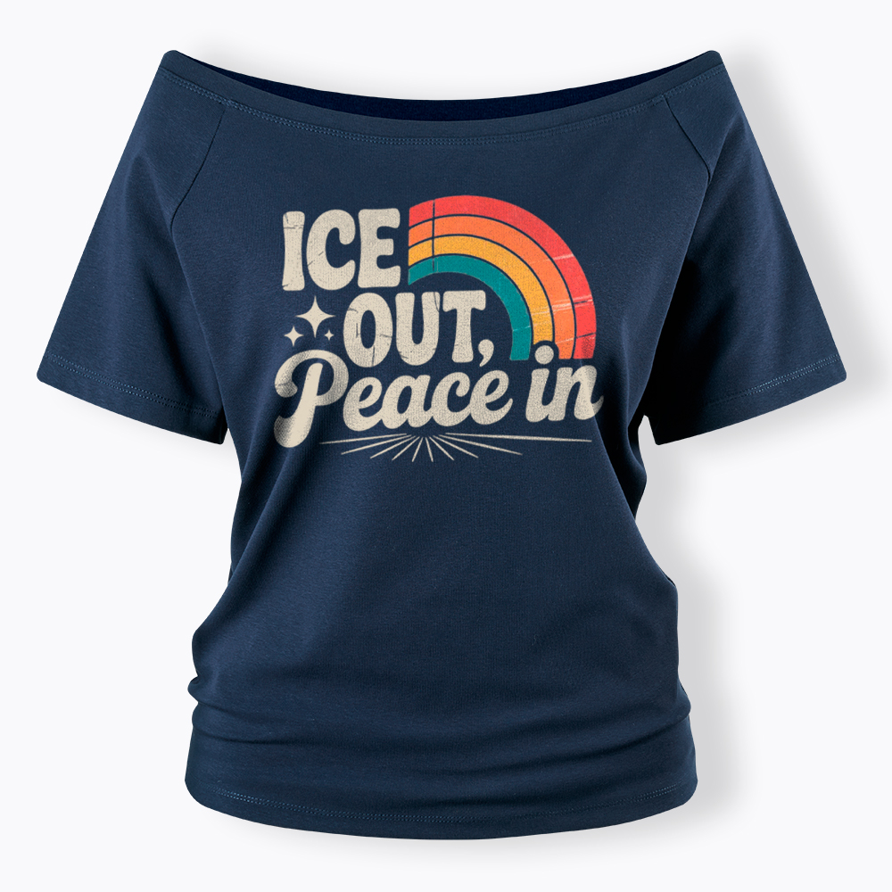 Ice Out Peace In Off Shoulder T-Shirt