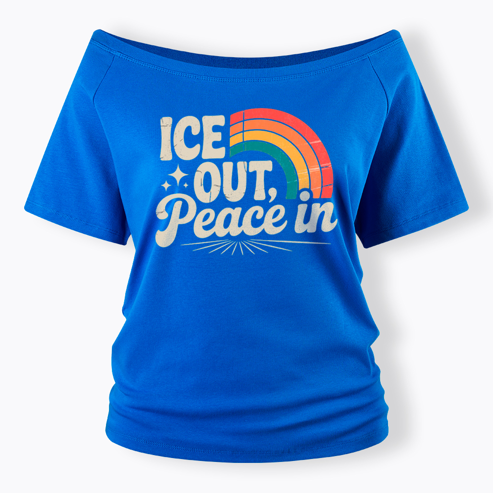 Ice Out Peace In Off Shoulder T-Shirt