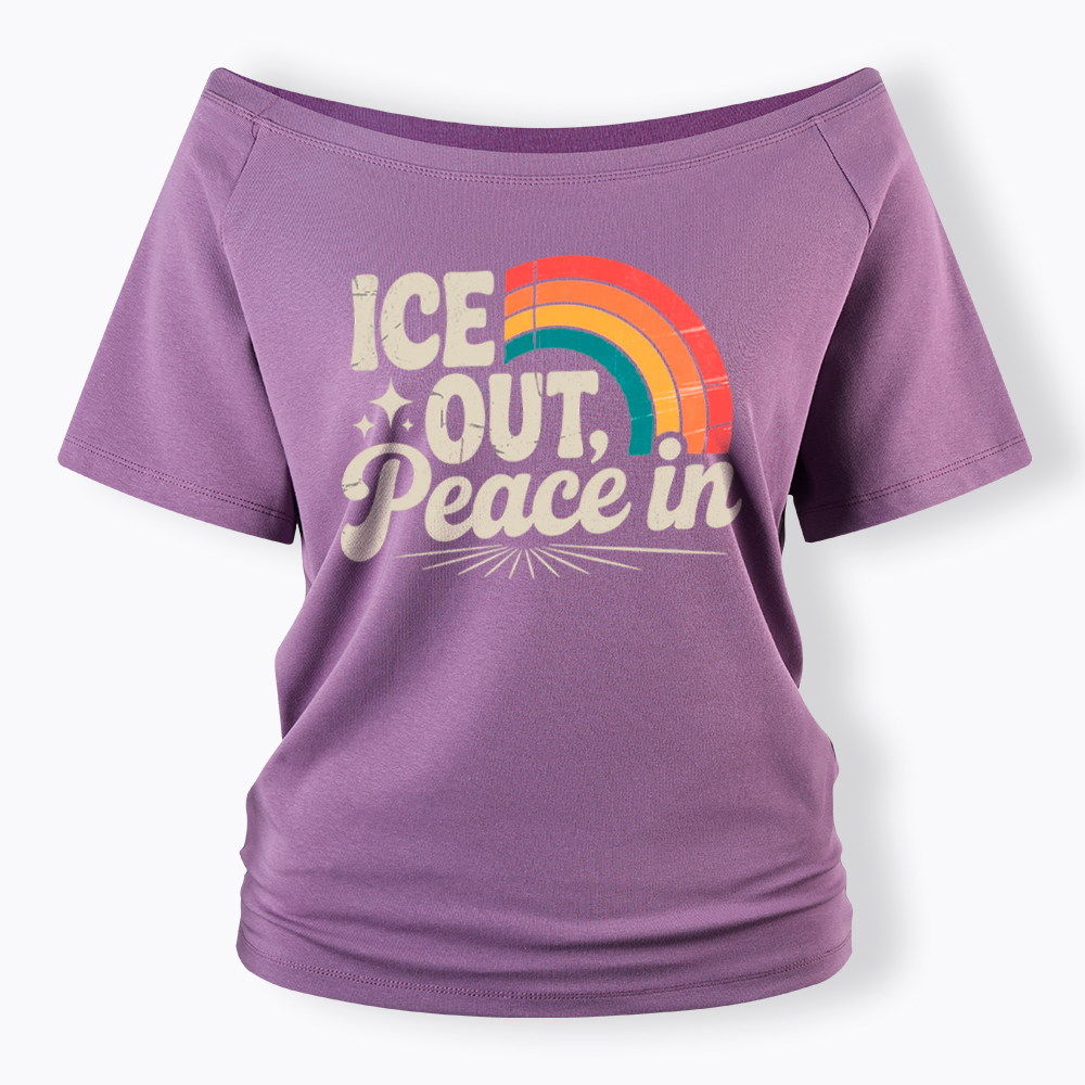 Ice Out Peace In Off Shoulder T-Shirt