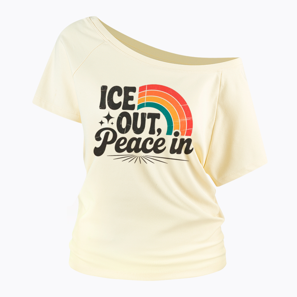 Ice Out Peace In Off Shoulder T-Shirt