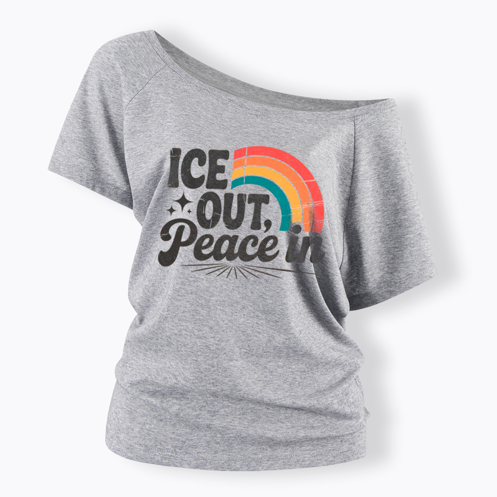 Ice Out Peace In Off Shoulder T-Shirt