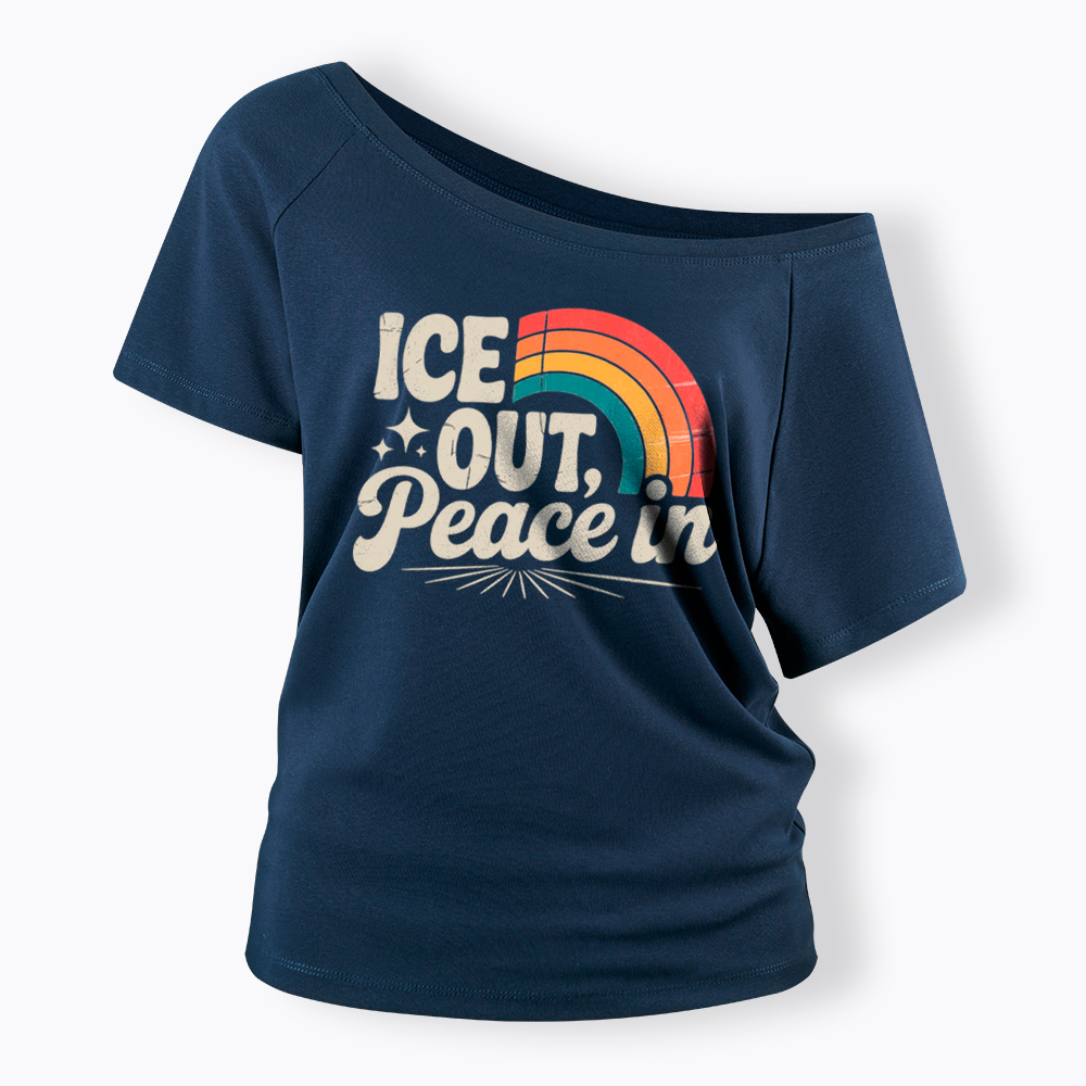 Ice Out Peace In Off Shoulder T-Shirt