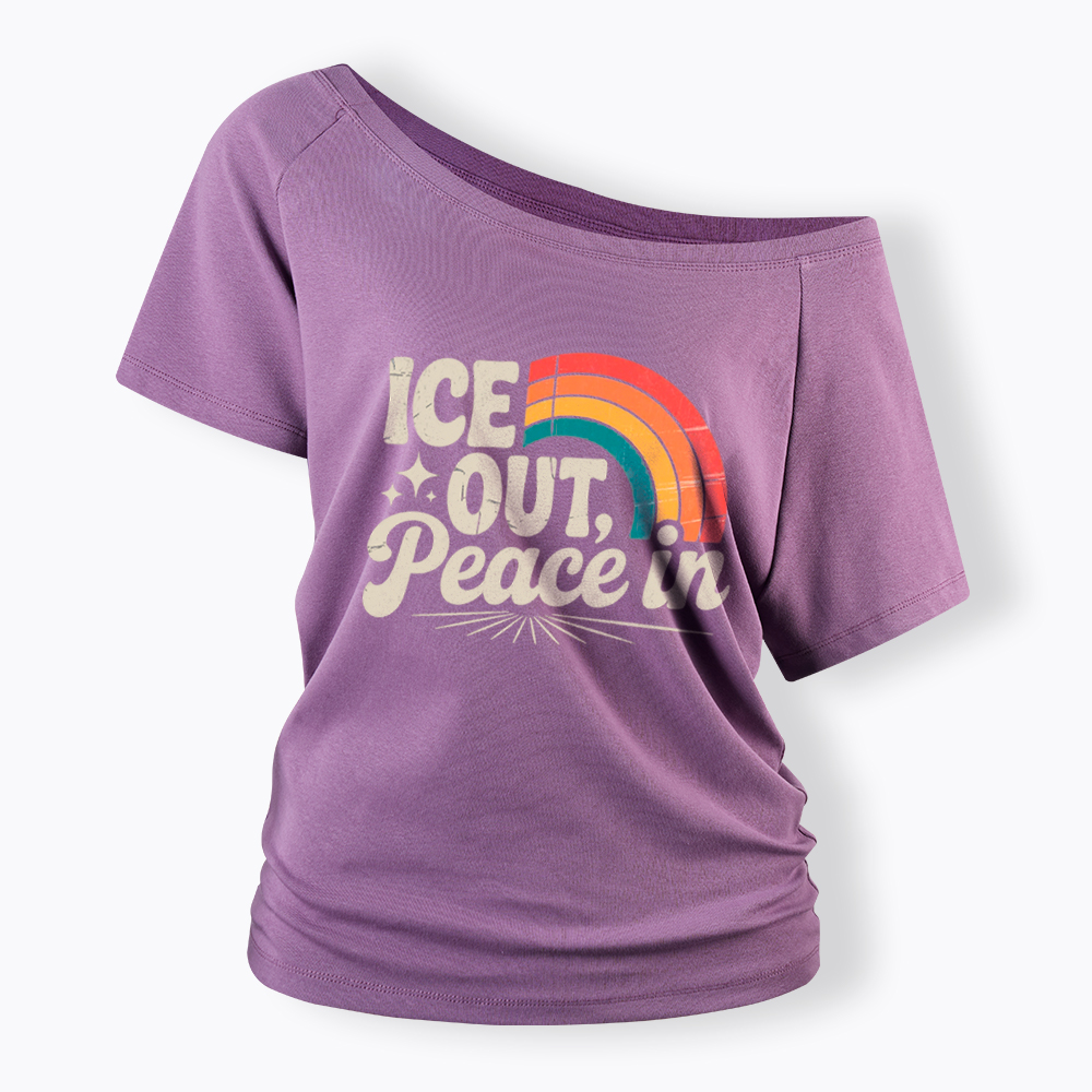 Ice Out Peace In Off Shoulder T-Shirt