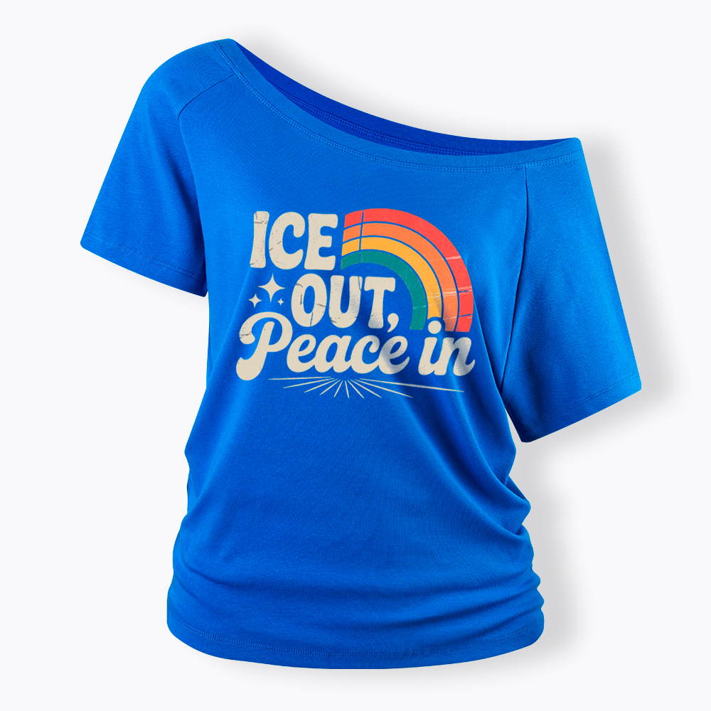 Ice Out Peace In Off Shoulder T-Shirt