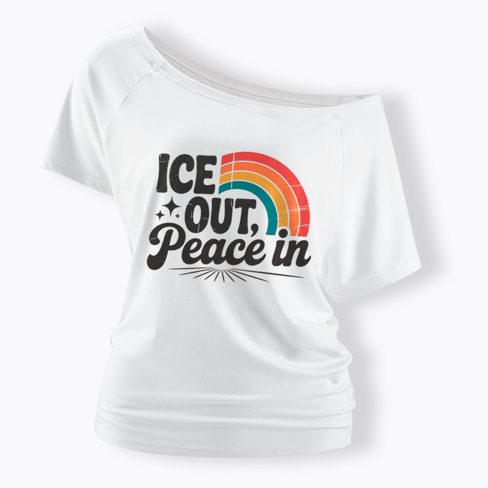 Ice Out Peace In Off Shoulder T-Shirt