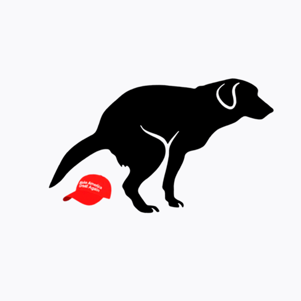 Dog Pooping on Hat Off Shoulder T-Shirt