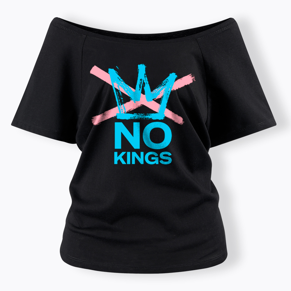NO KINGS Off Shoulder T-Shirt