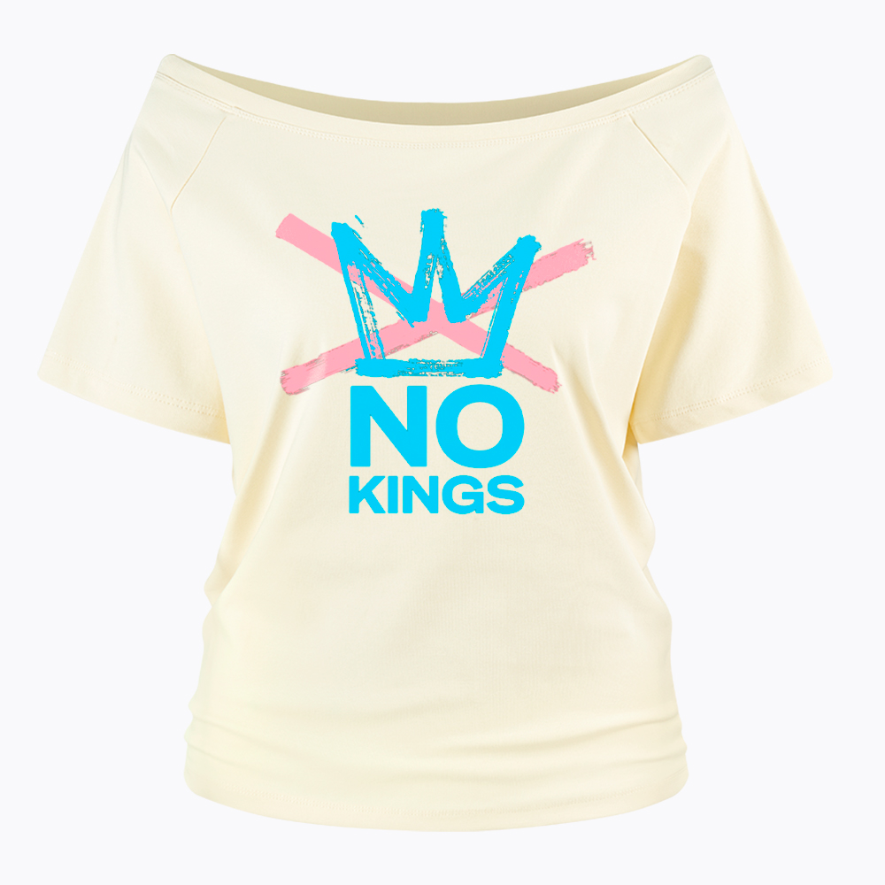 NO KINGS Off Shoulder T-Shirt