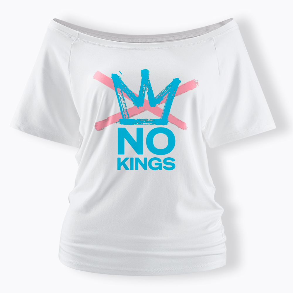 NO KINGS Off Shoulder T-Shirt