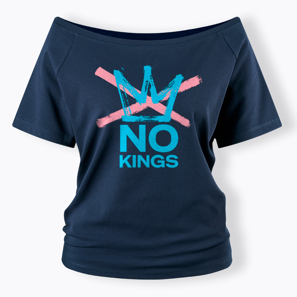 NO KINGS Off Shoulder T-Shirt