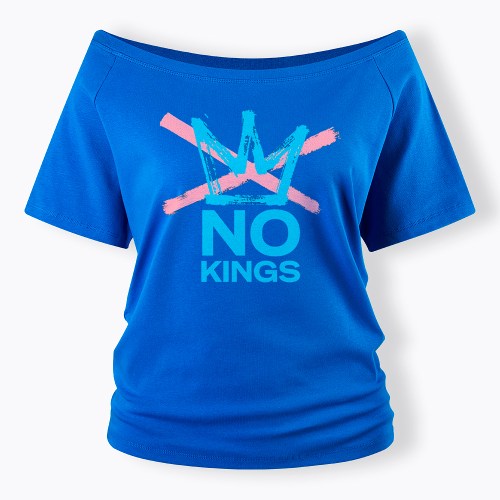 NO KINGS Off Shoulder T-Shirt