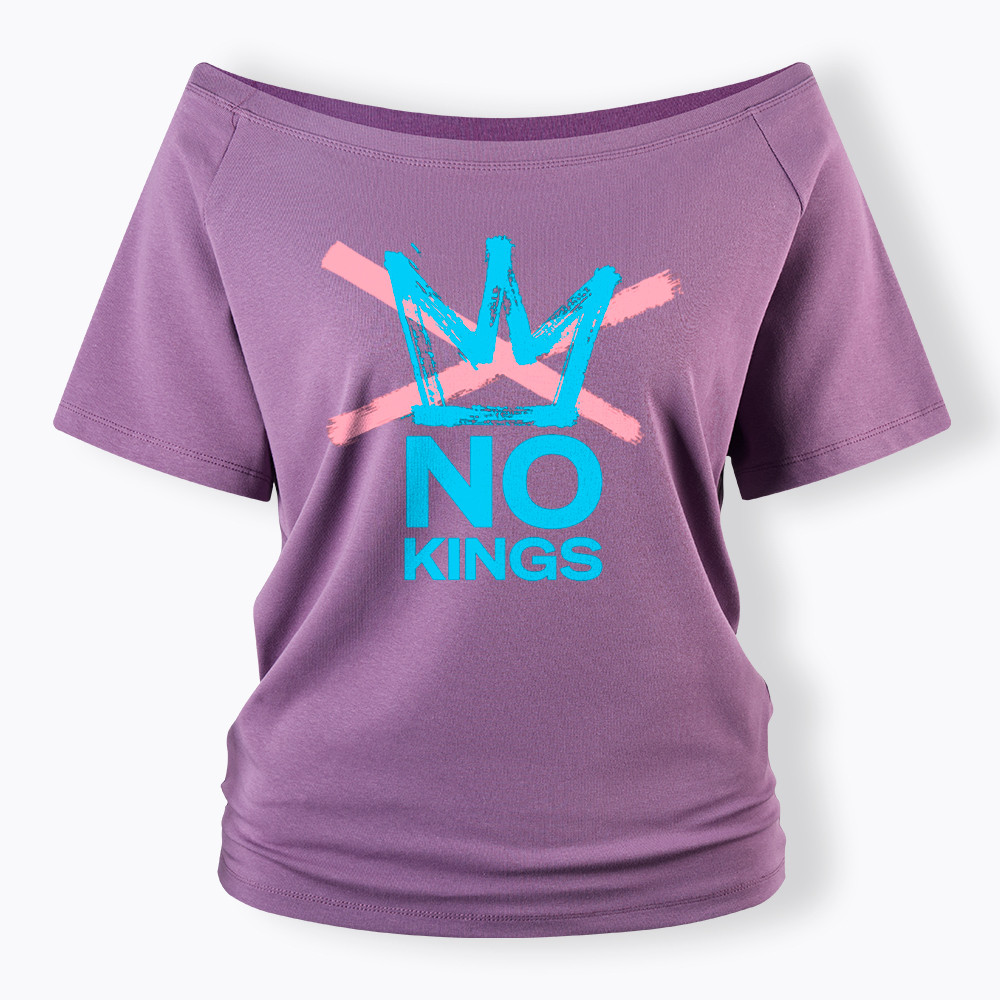 NO KINGS Off Shoulder T-Shirt