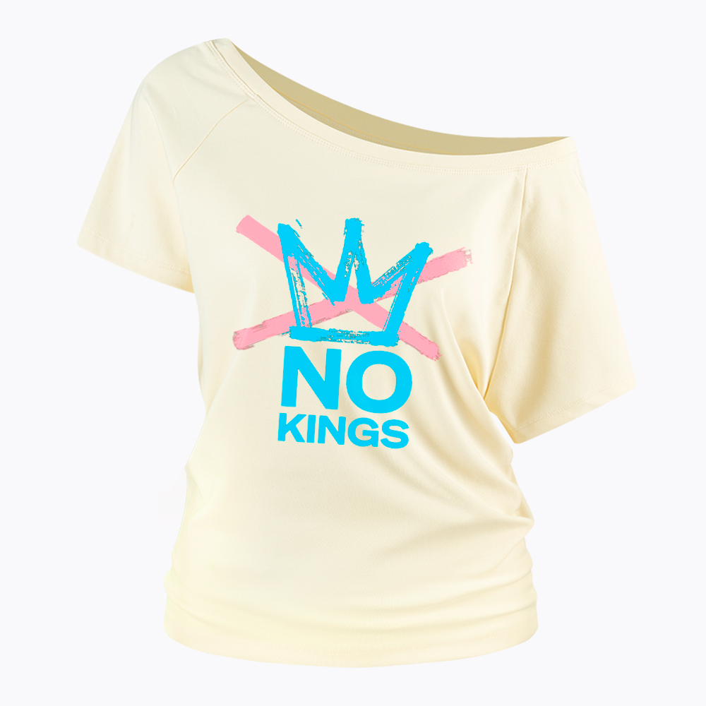 NO KINGS Off Shoulder T-Shirt