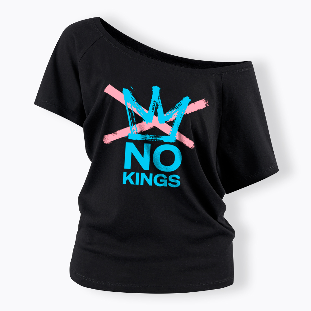 NO KINGS Off Shoulder T-Shirt