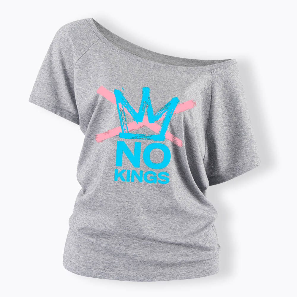 NO KINGS Off Shoulder T-Shirt