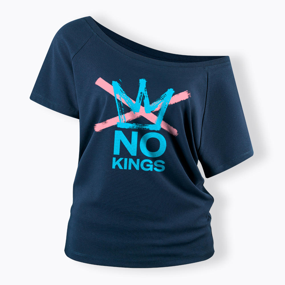 NO KINGS Off Shoulder T-Shirt