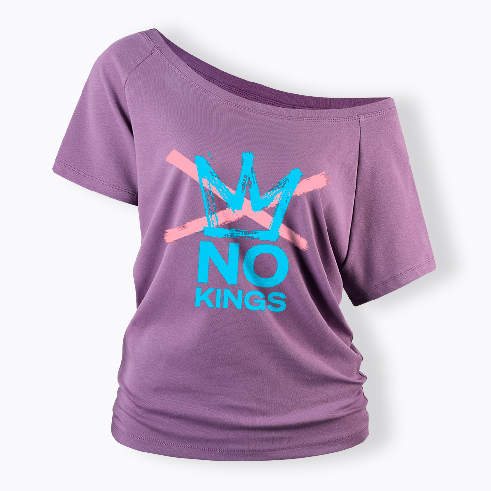 NO KINGS Off Shoulder T-Shirt