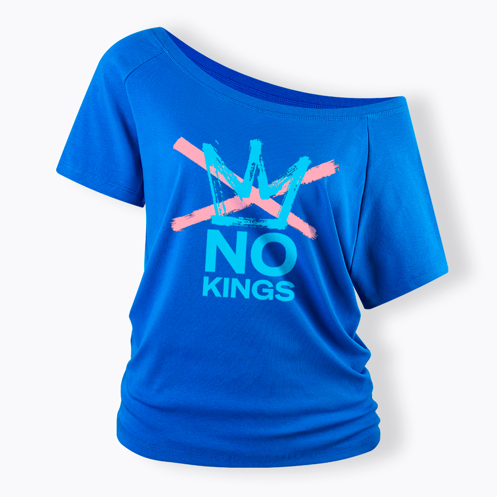 NO KINGS Off Shoulder T-Shirt