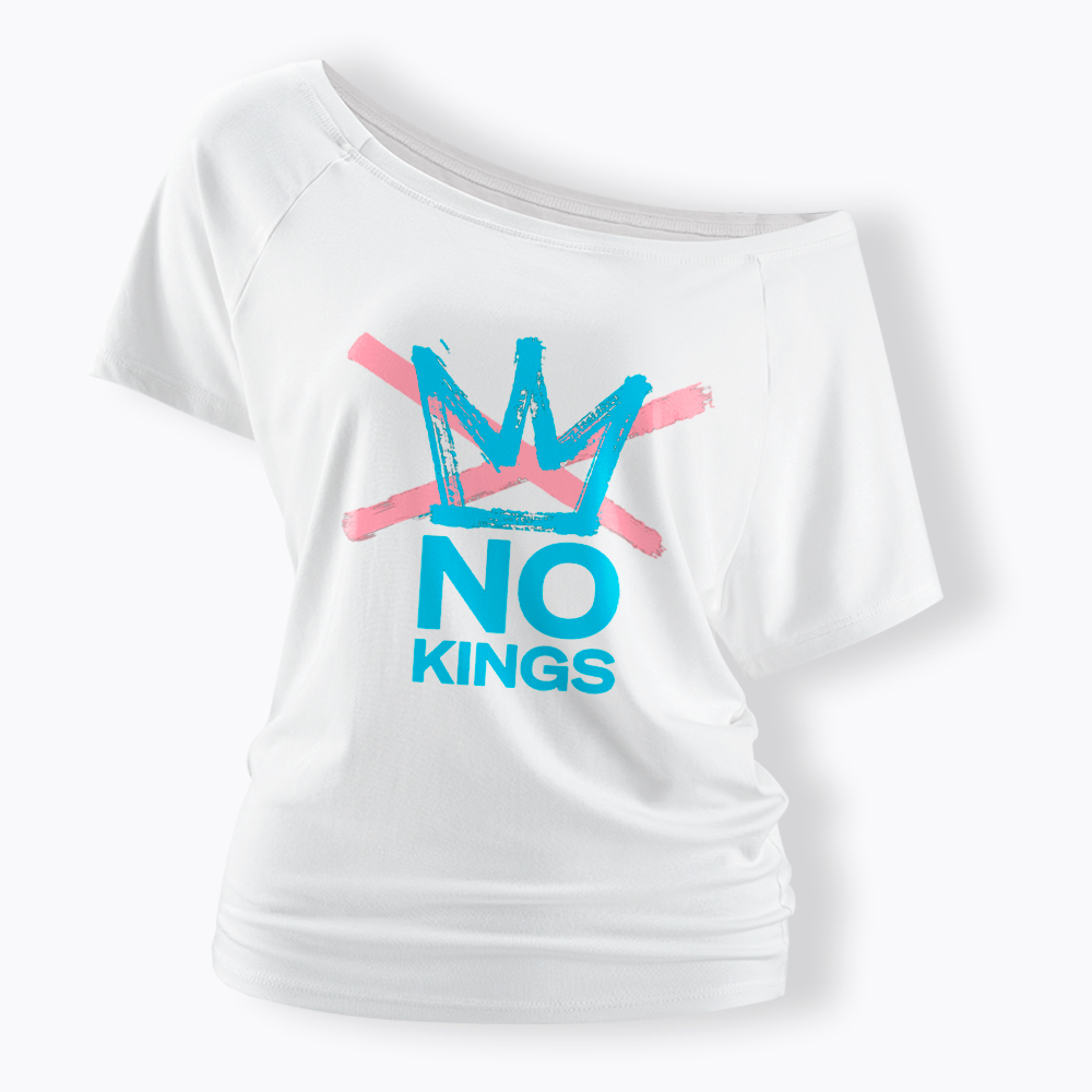 NO KINGS Off Shoulder T-Shirt