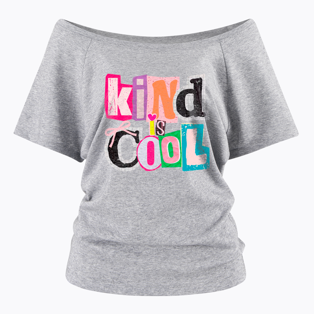 Be Kind Hand Drawn Motivational Off Shoulder T-Shirt
