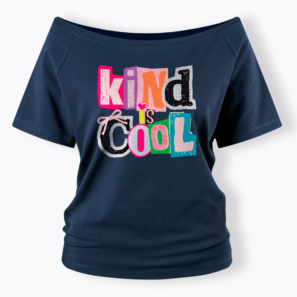 Be Kind Hand Drawn Motivational Off Shoulder T-Shirt