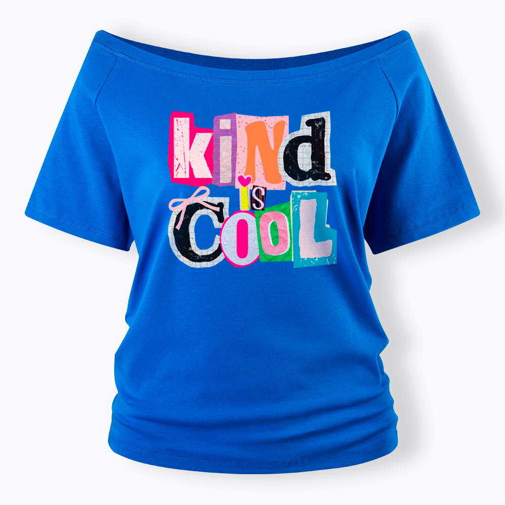 Be Kind Hand Drawn Motivational Off Shoulder T-Shirt