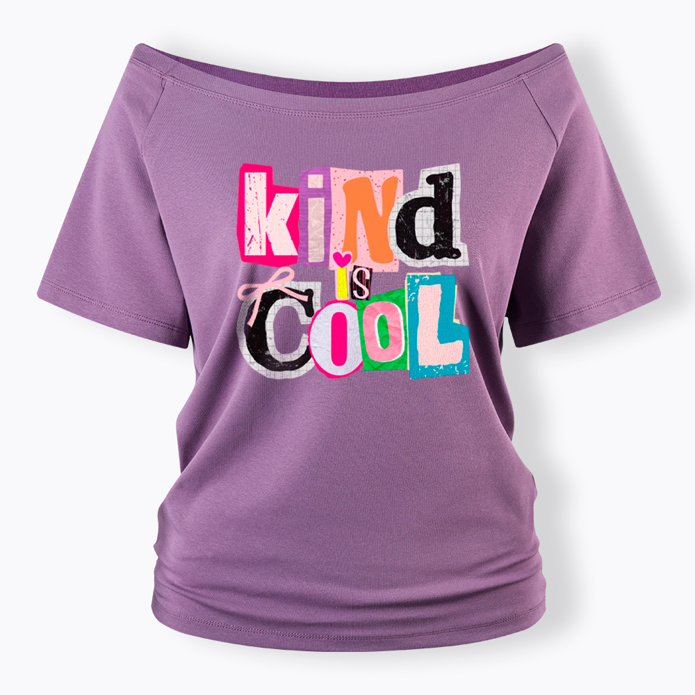 Be Kind Hand Drawn Motivational Off Shoulder T-Shirt