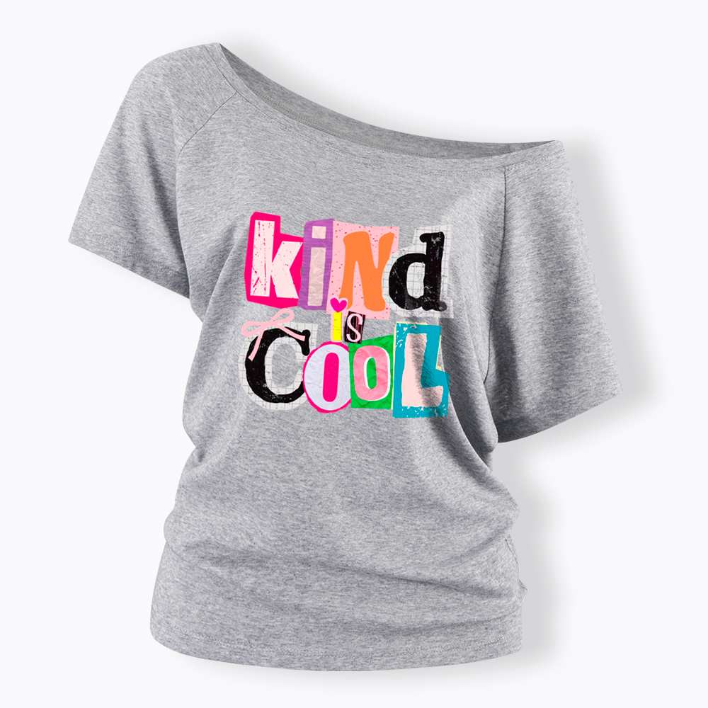 Be Kind Hand Drawn Motivational Off Shoulder T-Shirt