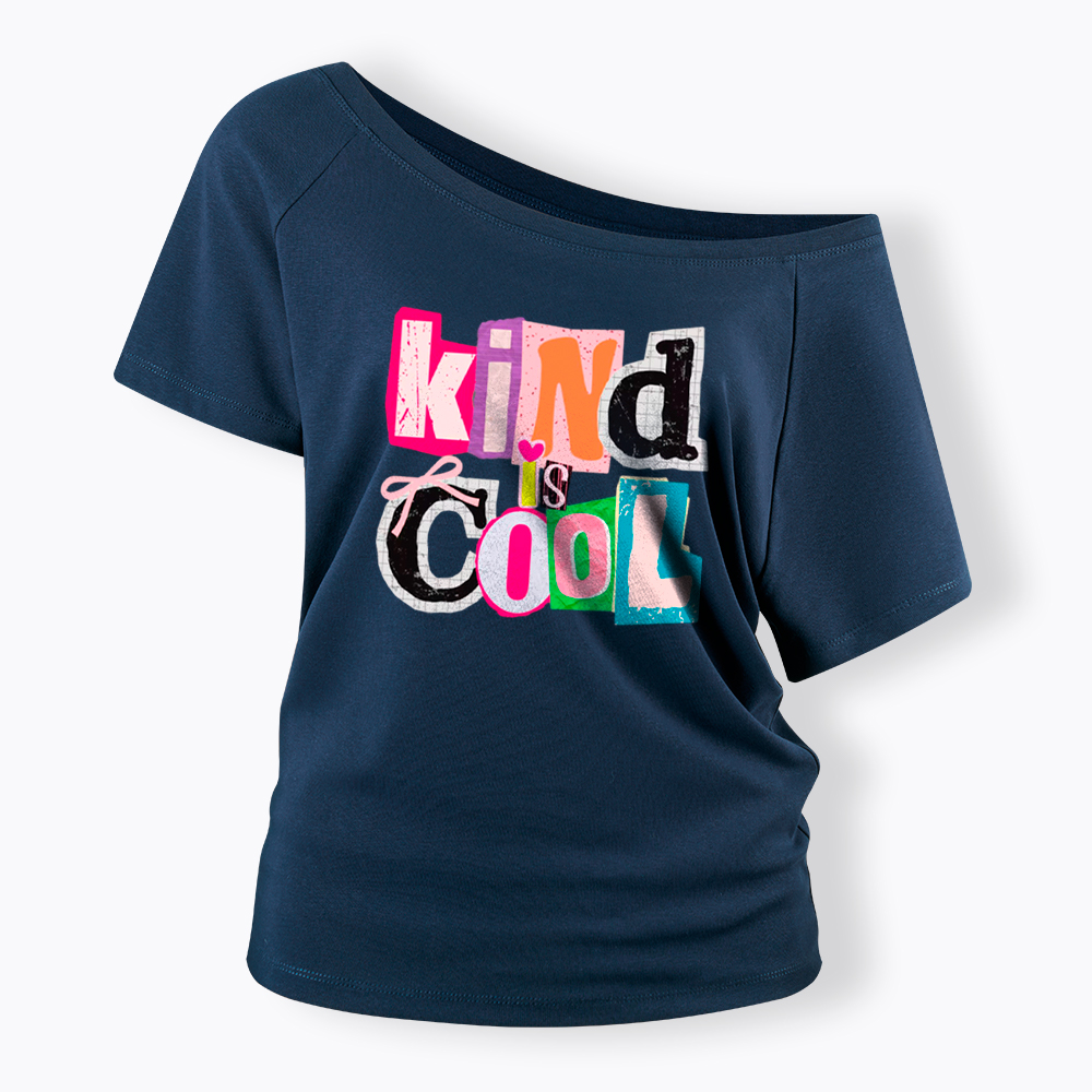 Be Kind Hand Drawn Motivational Off Shoulder T-Shirt