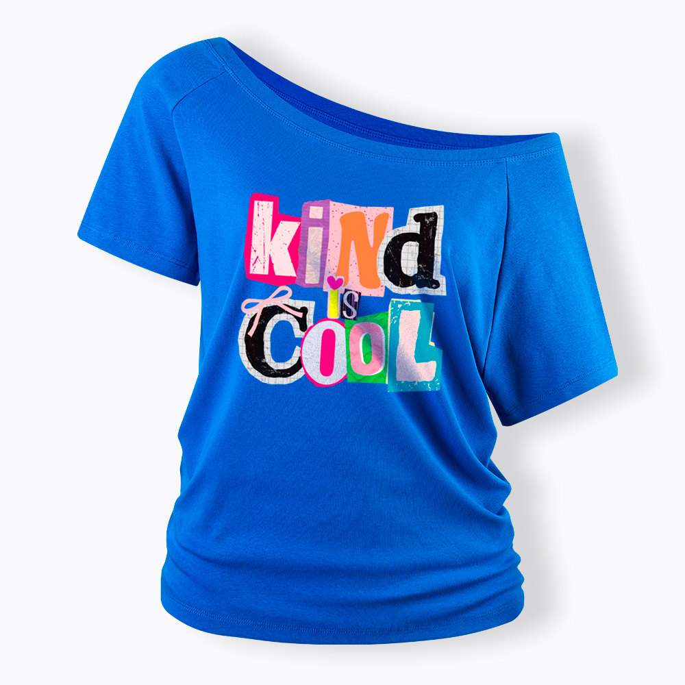 Be Kind Hand Drawn Motivational Off Shoulder T-Shirt
