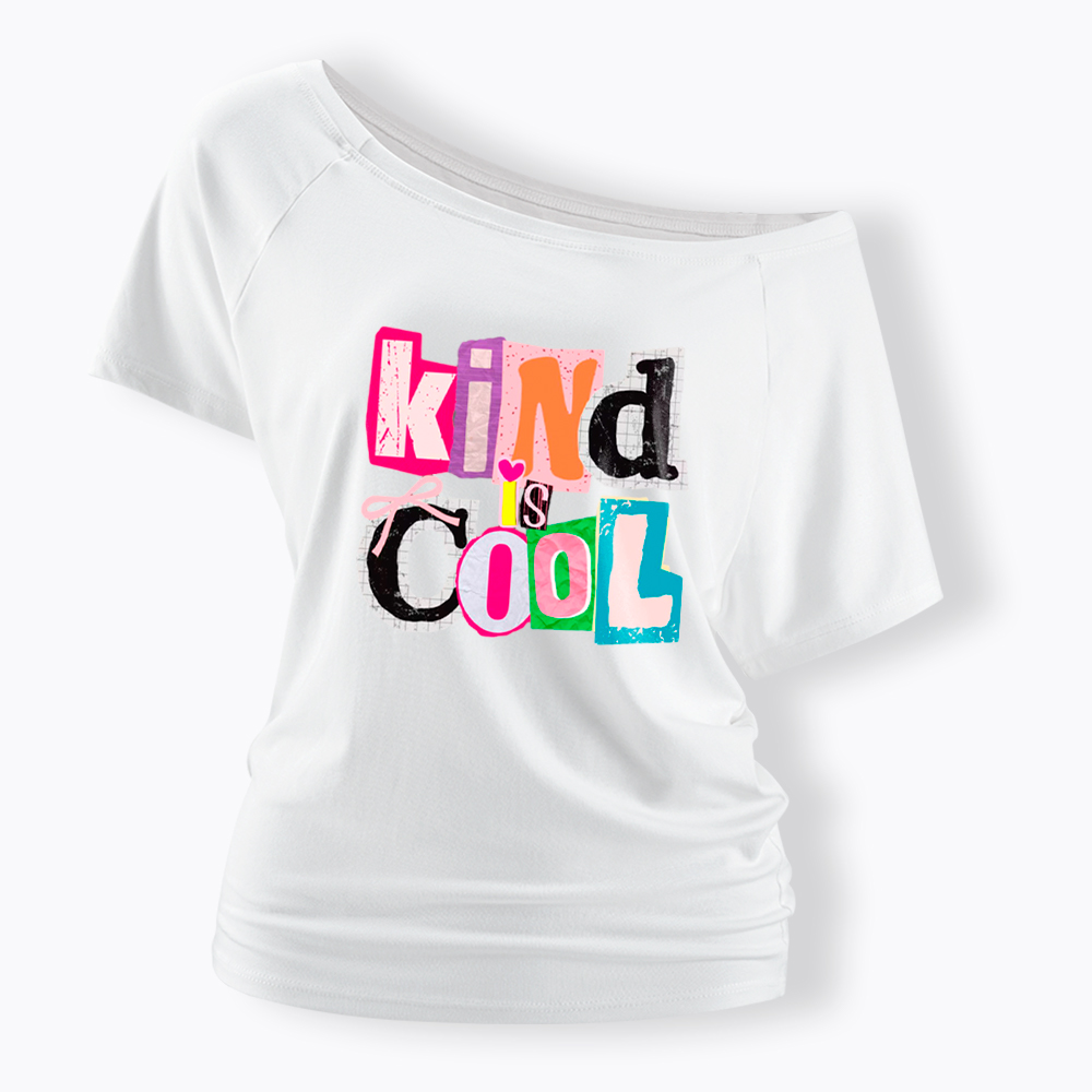 Be Kind Hand Drawn Motivational Off Shoulder T-Shirt