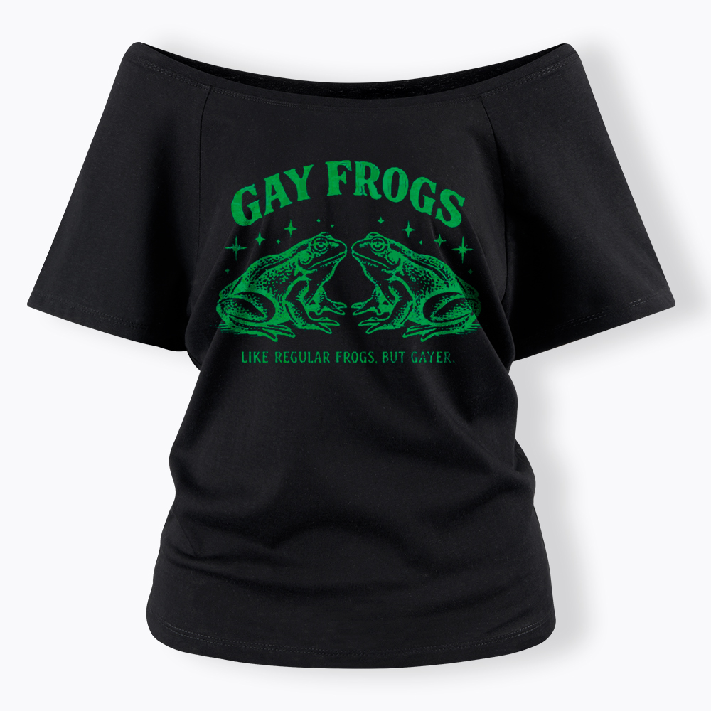 Vintage Gay Frog Off Shoulder T-Shirt