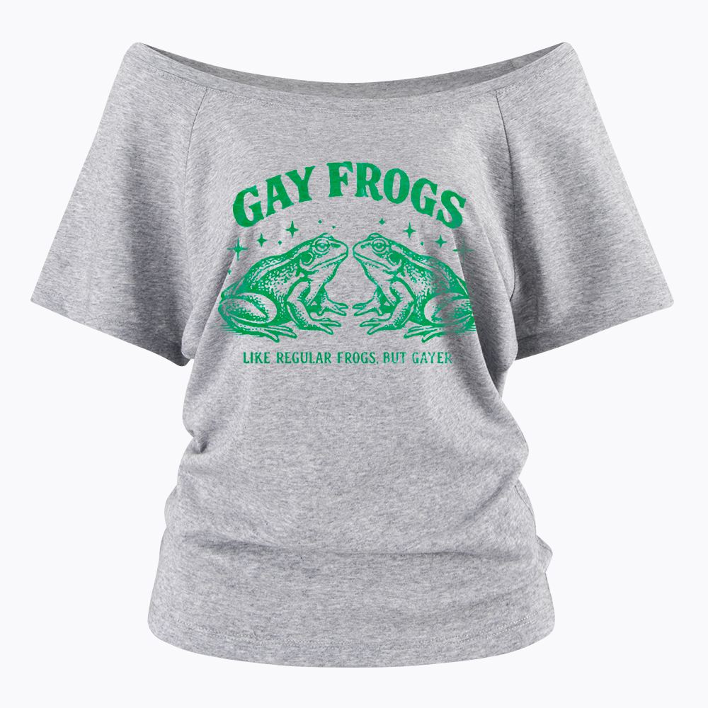 Vintage Gay Frog Off Shoulder T-Shirt