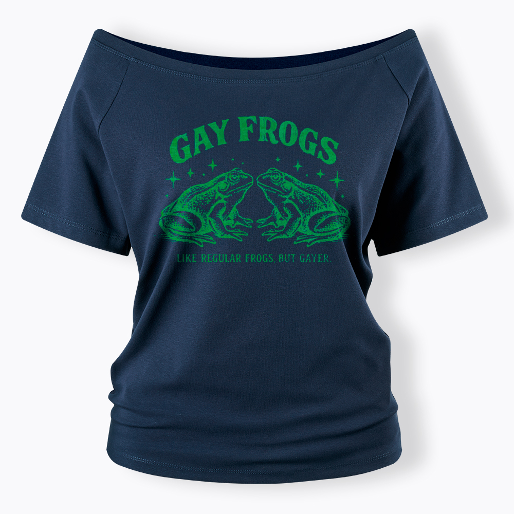 Vintage Gay Frog Off Shoulder T-Shirt