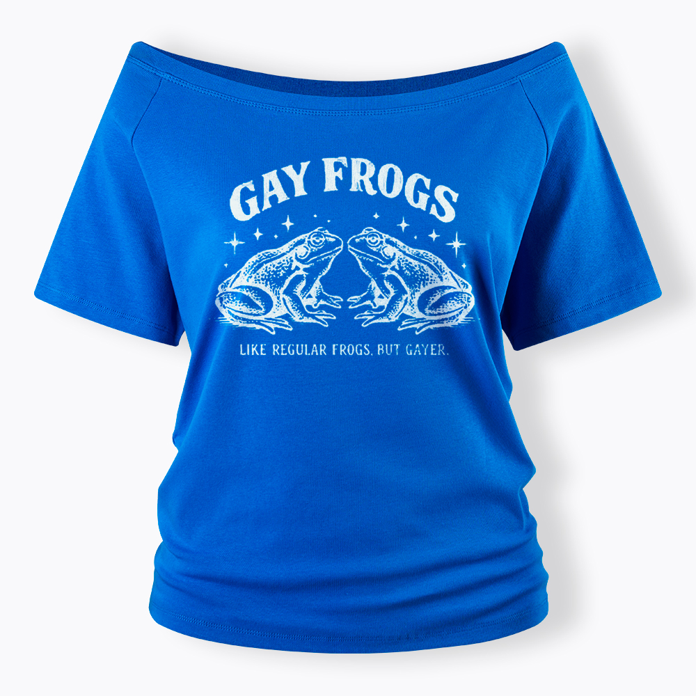 Vintage Gay Frog Off Shoulder T-Shirt