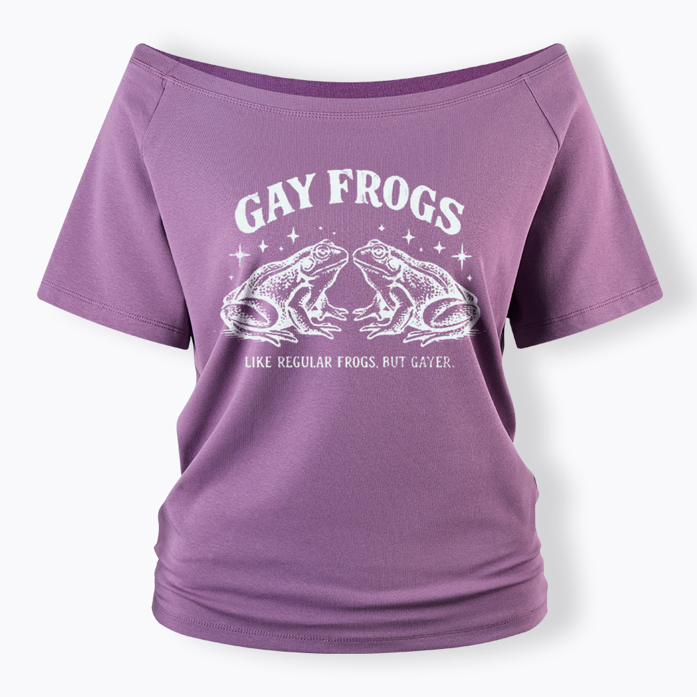 Vintage Gay Frog Off Shoulder T-Shirt