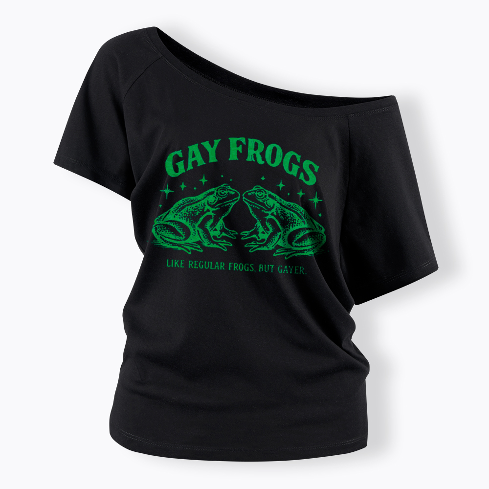 Vintage Gay Frog Off Shoulder T-Shirt