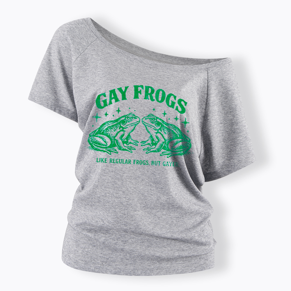 Vintage Gay Frog Off Shoulder T-Shirt