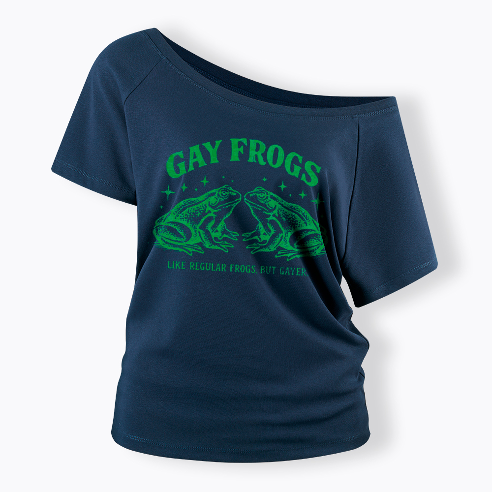 Vintage Gay Frog Off Shoulder T-Shirt