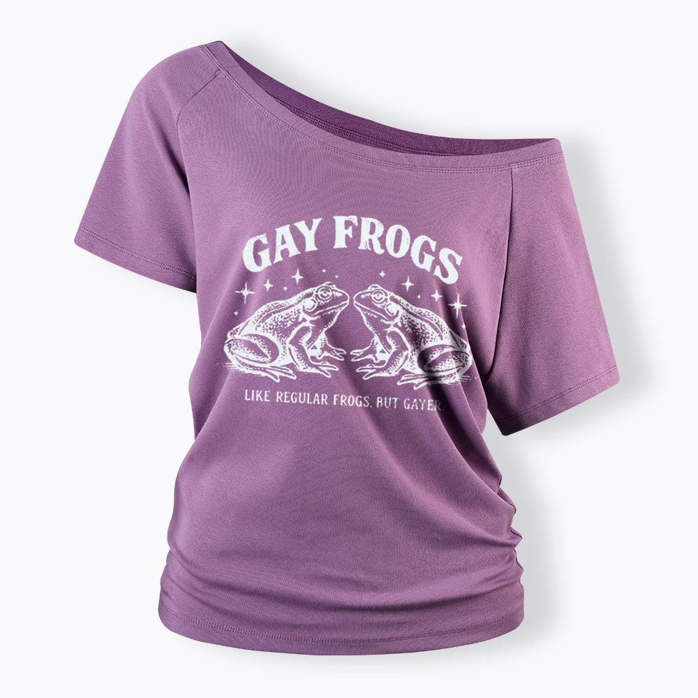 Vintage Gay Frog Off Shoulder T-Shirt